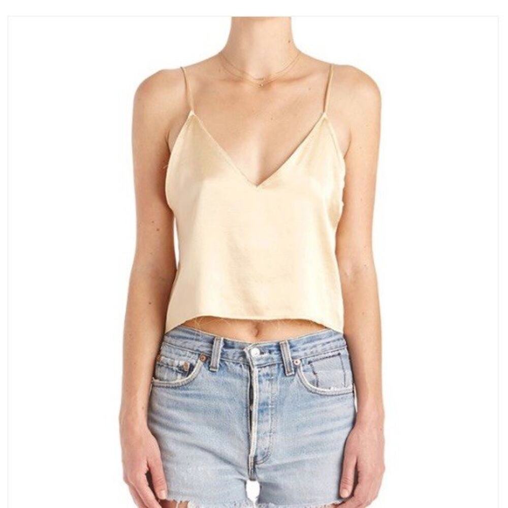 Are You Am I Zillah Gold Silk Cami Top Camisole Size M